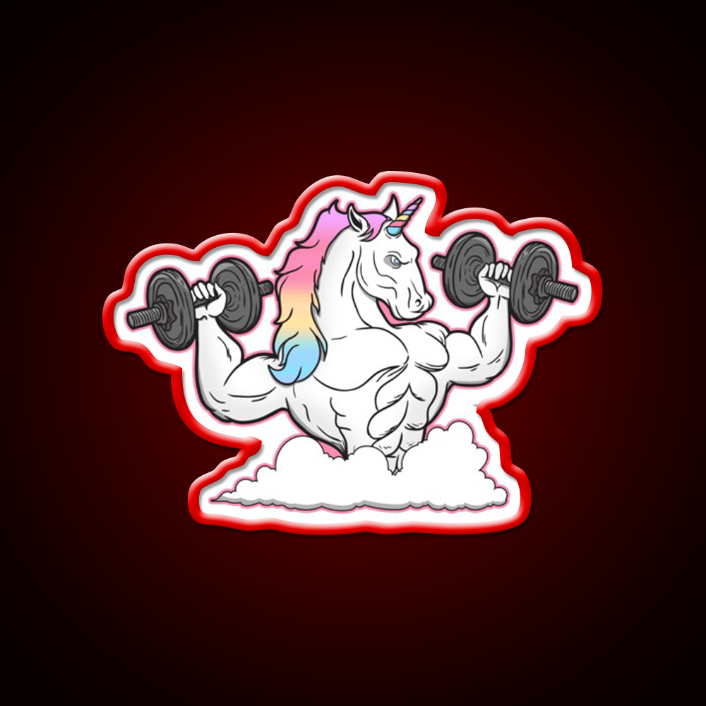 Weight Lifting Unicorn Gym Fitness Led Neon Sign Rgb Color
