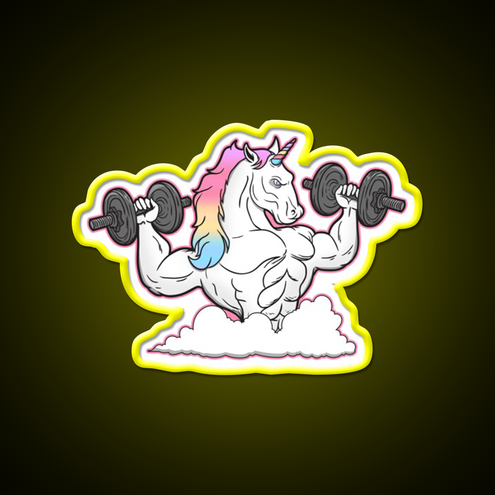 Weight Lifting Unicorn Gym Fitness Led Neon Sign Rgb Color