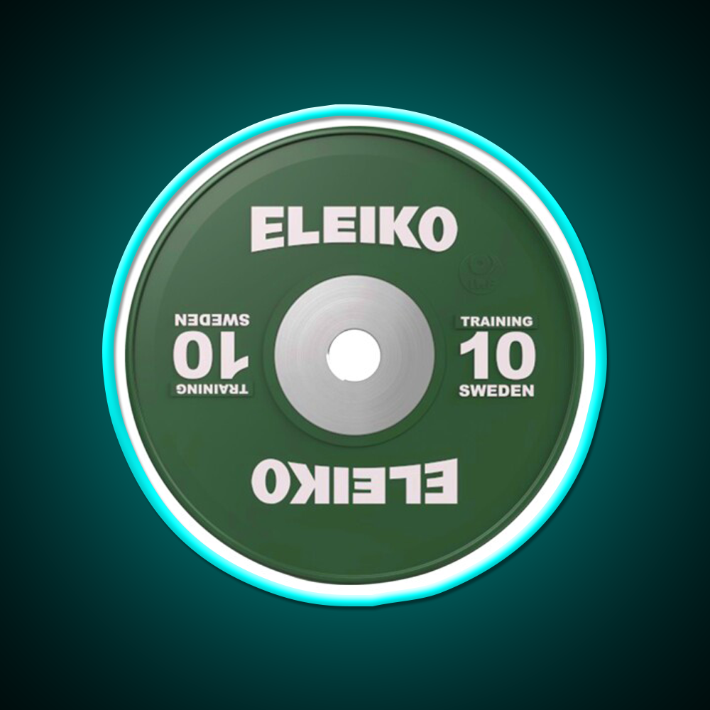 Weightlifting 10Kg Plate Gym Fitness Led Neon Sign Rgb Color