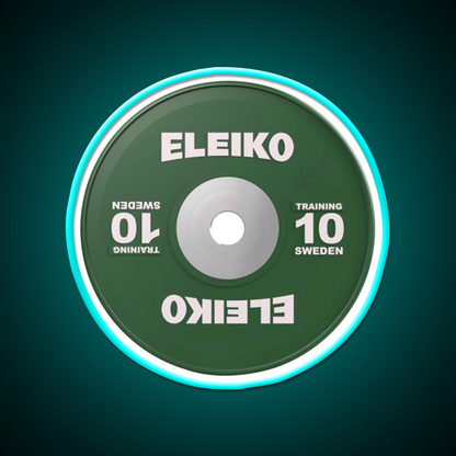 Weightlifting 10Kg Plate Gym Fitness Led Neon Sign Rgb Color