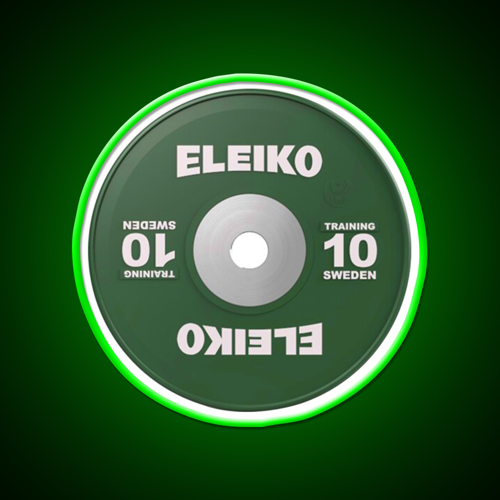 Weightlifting 10Kg Plate Gym Fitness Led Neon Sign Rgb Color