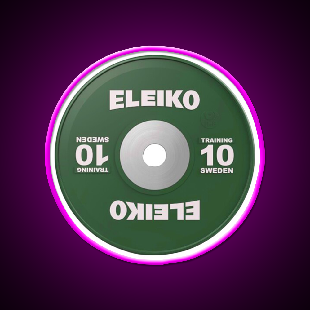 Weightlifting 10Kg Plate Gym Fitness Led Neon Sign Rgb Color