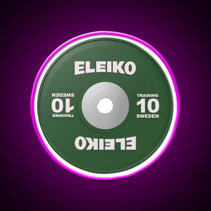 Weightlifting 10Kg Plate Gym Fitness Led Neon Sign Rgb Color