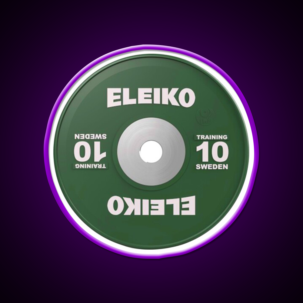 Weightlifting 10Kg Plate Gym Fitness Led Neon Sign Rgb Color