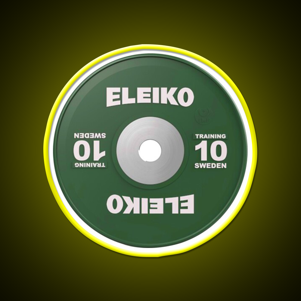 Weightlifting 10Kg Plate Gym Fitness Led Neon Sign Rgb Color