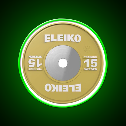 Weightlifting 15Kg Plate Gym Fitness Led Neon Sign Rgb Color