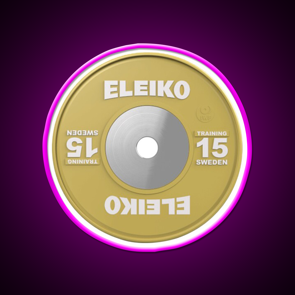 Weightlifting 15Kg Plate Gym Fitness Led Neon Sign Rgb Color