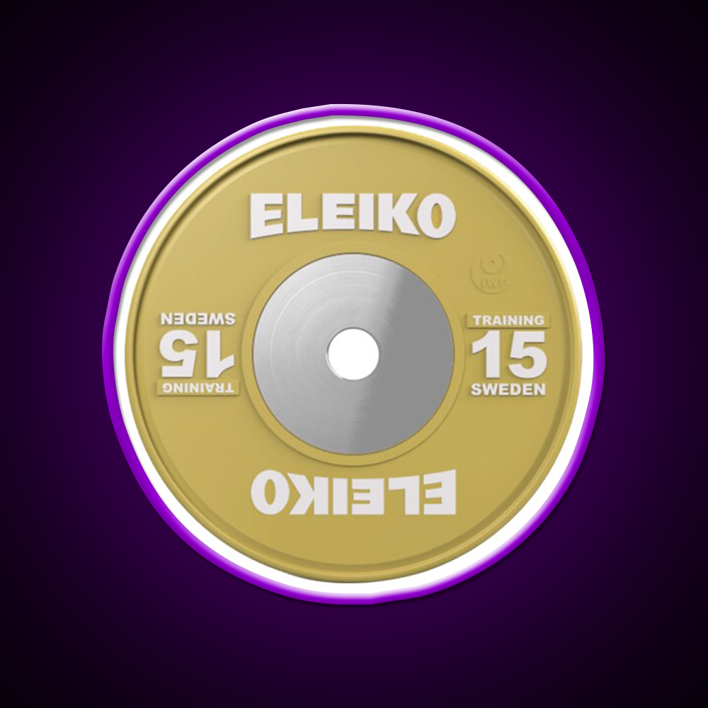 Weightlifting 15Kg Plate Gym Fitness Led Neon Sign Rgb Color