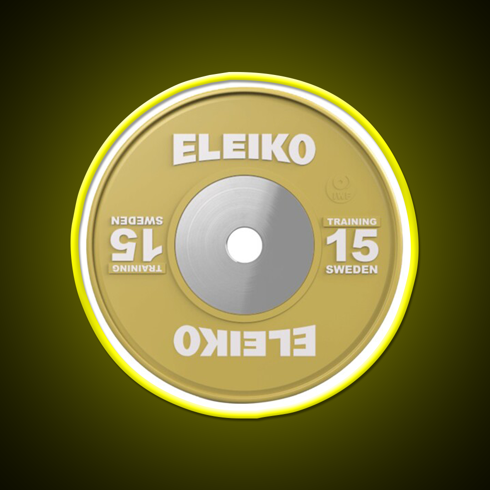 Weightlifting 15Kg Plate Gym Fitness Led Neon Sign Rgb Color