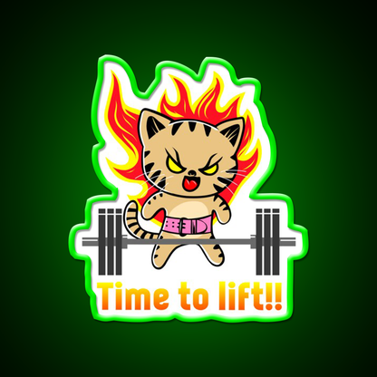 Weightlifting Funny Cat Gym Fitness Led Neon Sign Rgb Color