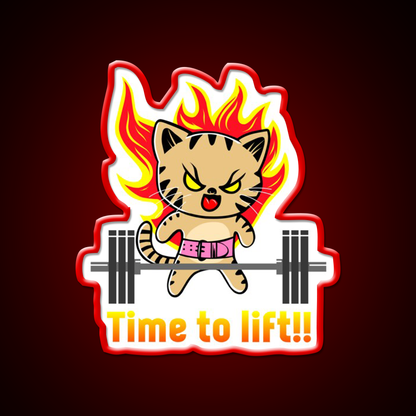 Weightlifting Funny Cat Gym Fitness Led Neon Sign Rgb Color