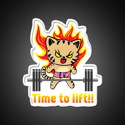 Weightlifting Funny Cat Gym Fitness Led Neon Sign Rgb Color