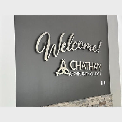 Welcome Chatham Stainless Steel Metal 3d Sign - Shineneon