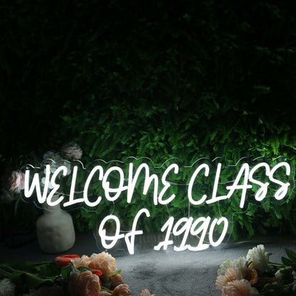 Welcome Class Of 1990 White White Led Neon Sign - Shineneon
