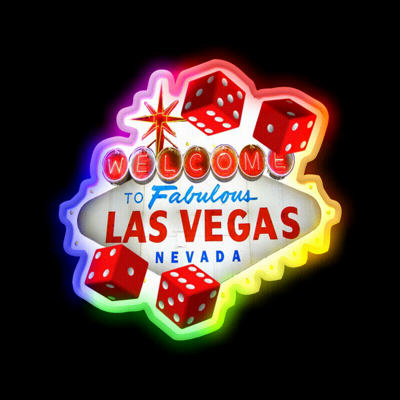 Welcome Dice Welcome Led Neon Sign Open Sign Rgb Color - LED neon sign close-up detail