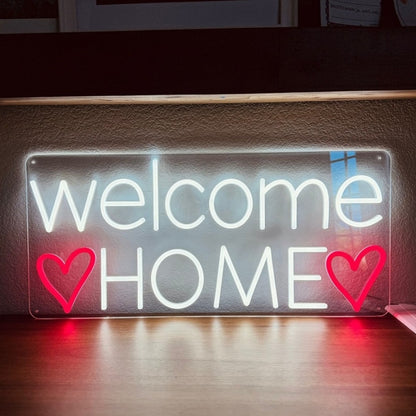 Welcome Home Heart Led Neon Sign Wall Art | Shineneon