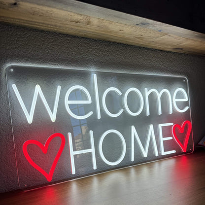 Welcome Home Heart Led Neon Sign Wall Art | Shineneon