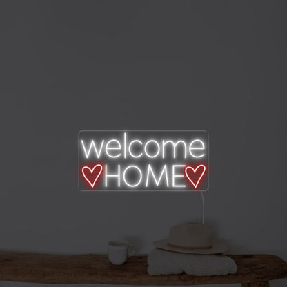 Welcome Home Heart Led Neon Sign Wall Art | Shineneon