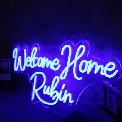 Welcome Home Rubin Blue Led Neon Sign - Shineneon