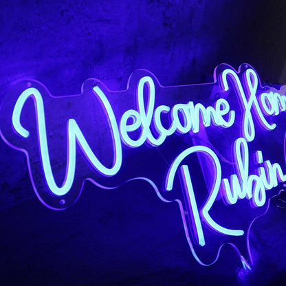 Welcome Home Rubin Blue Led Neon Sign - Shineneon