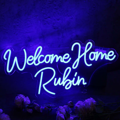 Welcome Home Rubin Blue Led Neon Sign - Shineneon