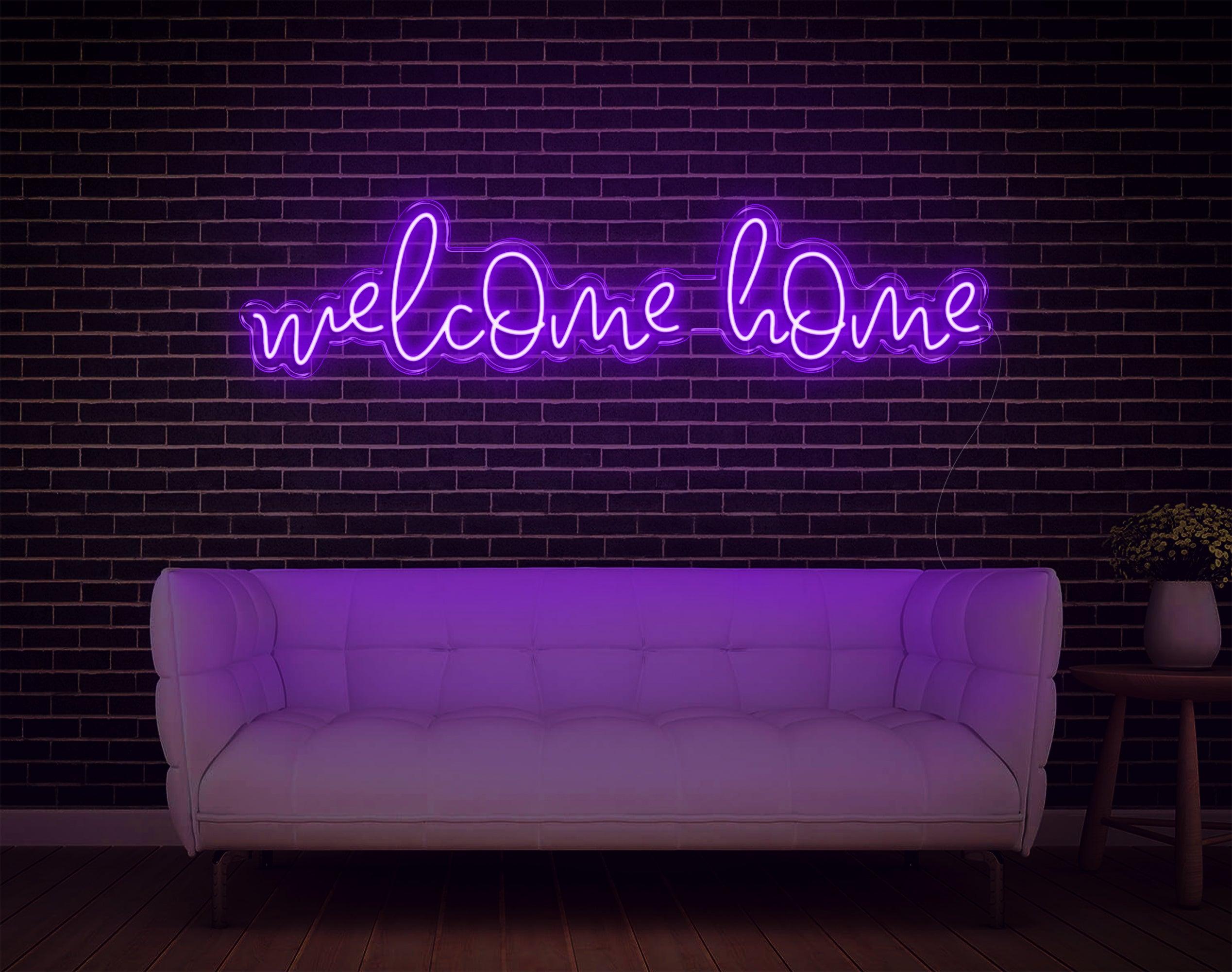 Welcome Home White Handwritten Led Neon Sign For Home Decor | Shineneon