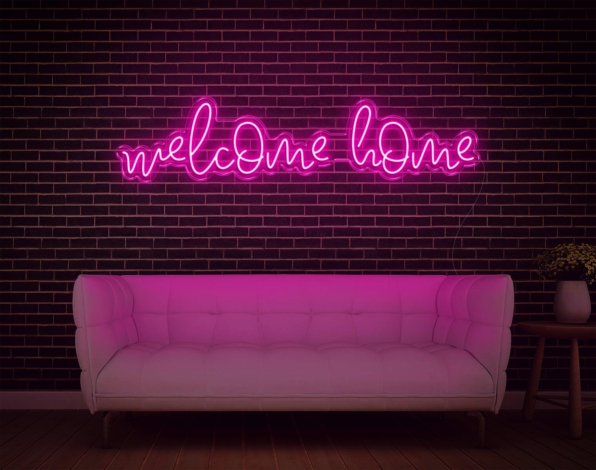 Welcome Home White Handwritten Led Neon Sign For Home Decor | Shineneon