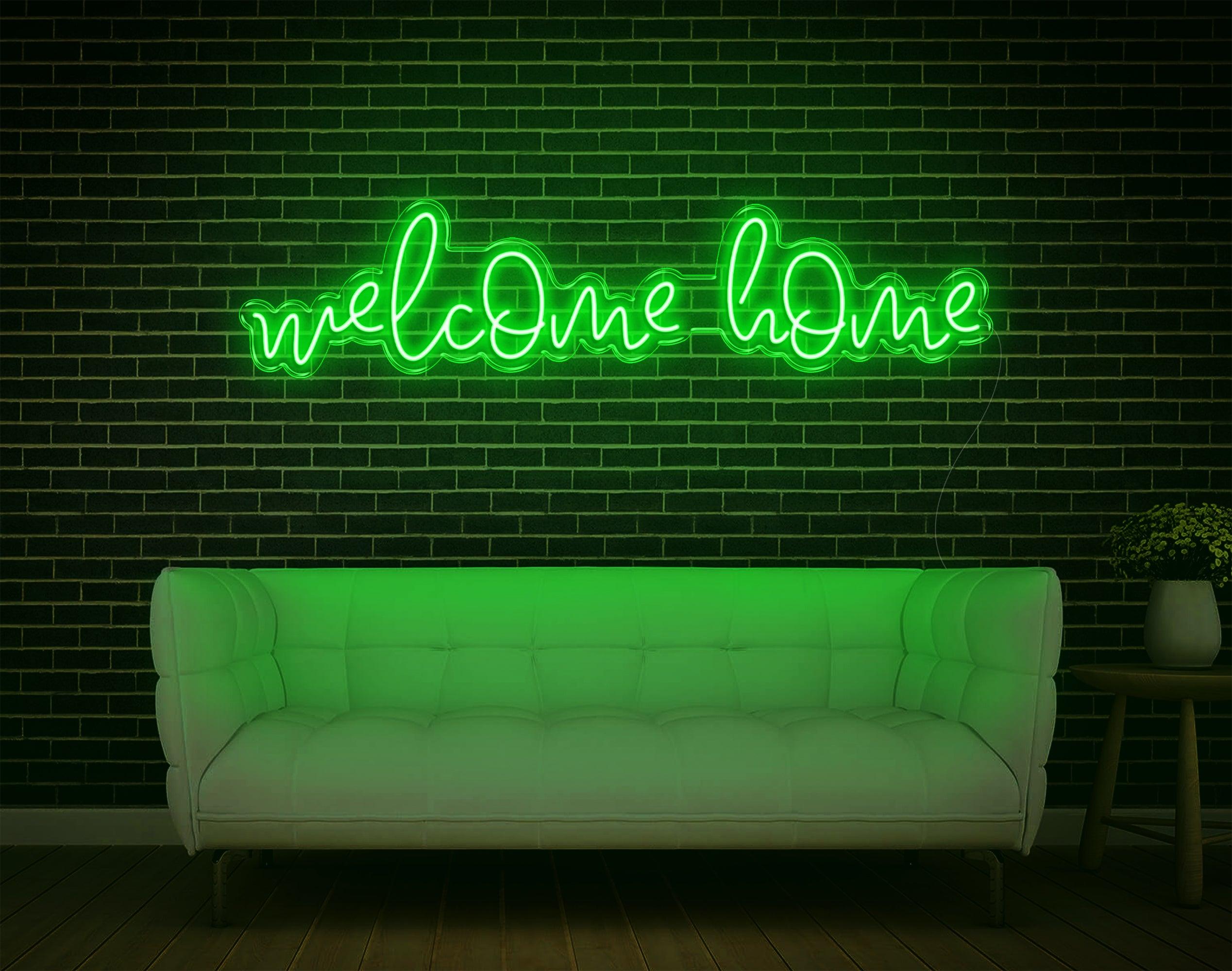 Welcome Home White Handwritten Led Neon Sign For Home Decor | Shineneon