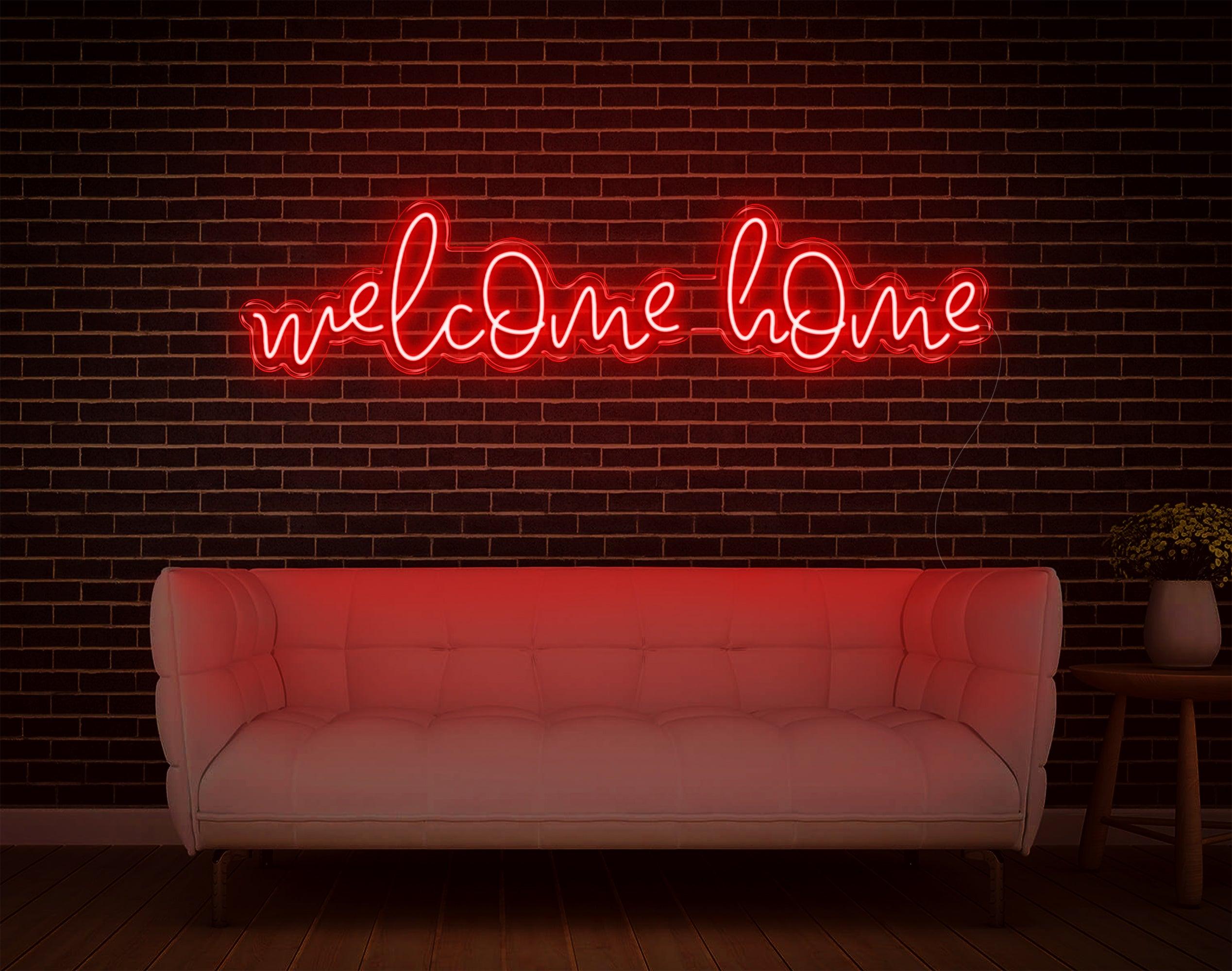 Welcome Home White Handwritten Led Neon Sign For Home Decor | Shineneon
