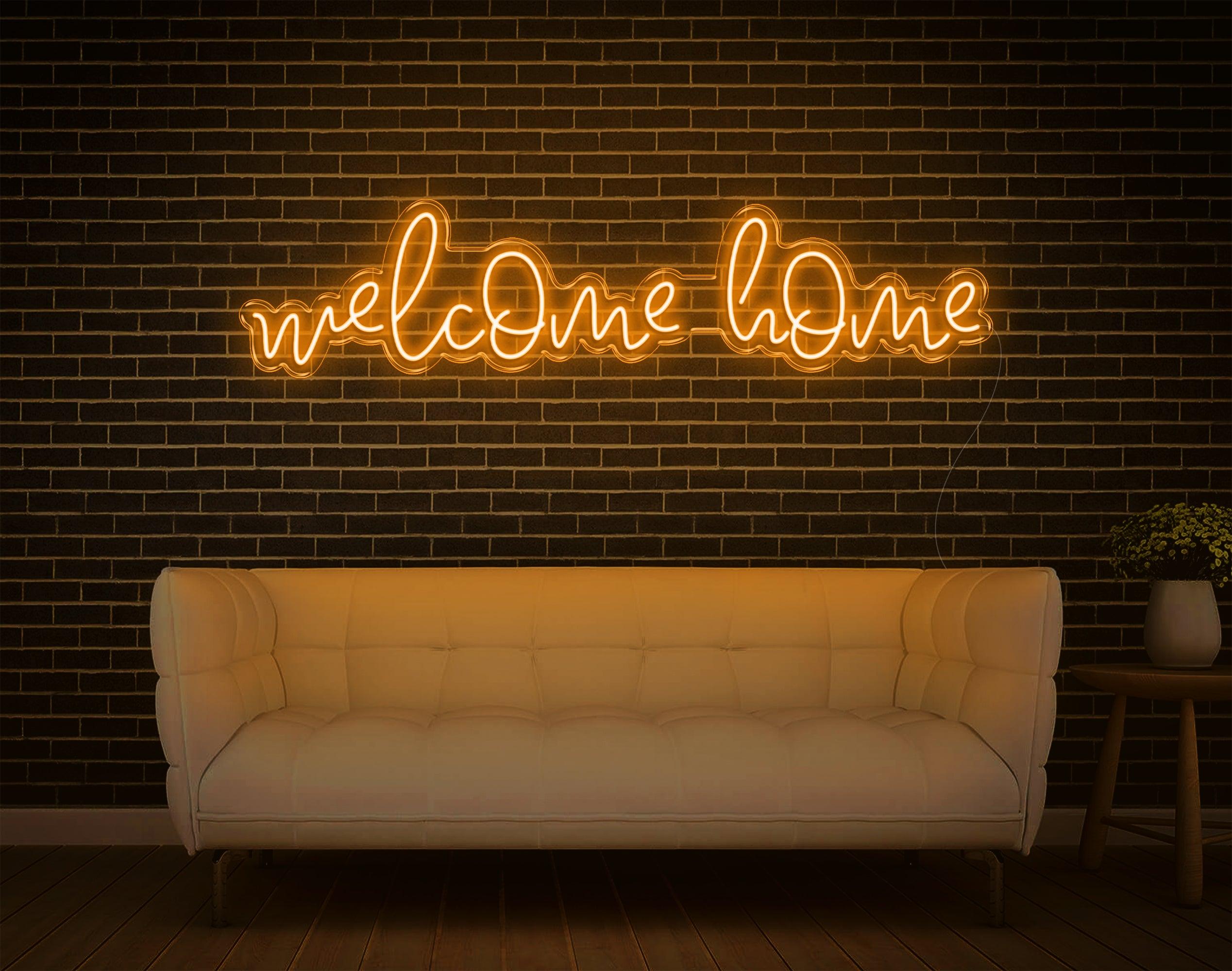 Welcome Home White Handwritten Led Neon Sign For Home Decor | Shineneon