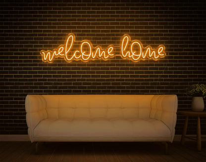 Welcome Home White Handwritten Led Neon Sign For Home Decor | Shineneon