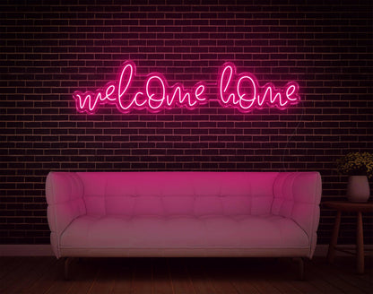 Welcome Home White Handwritten Led Neon Sign For Home Decor | Shineneon