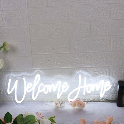 Welcome Home White Led Neon Sign Wall Art - Shineneon