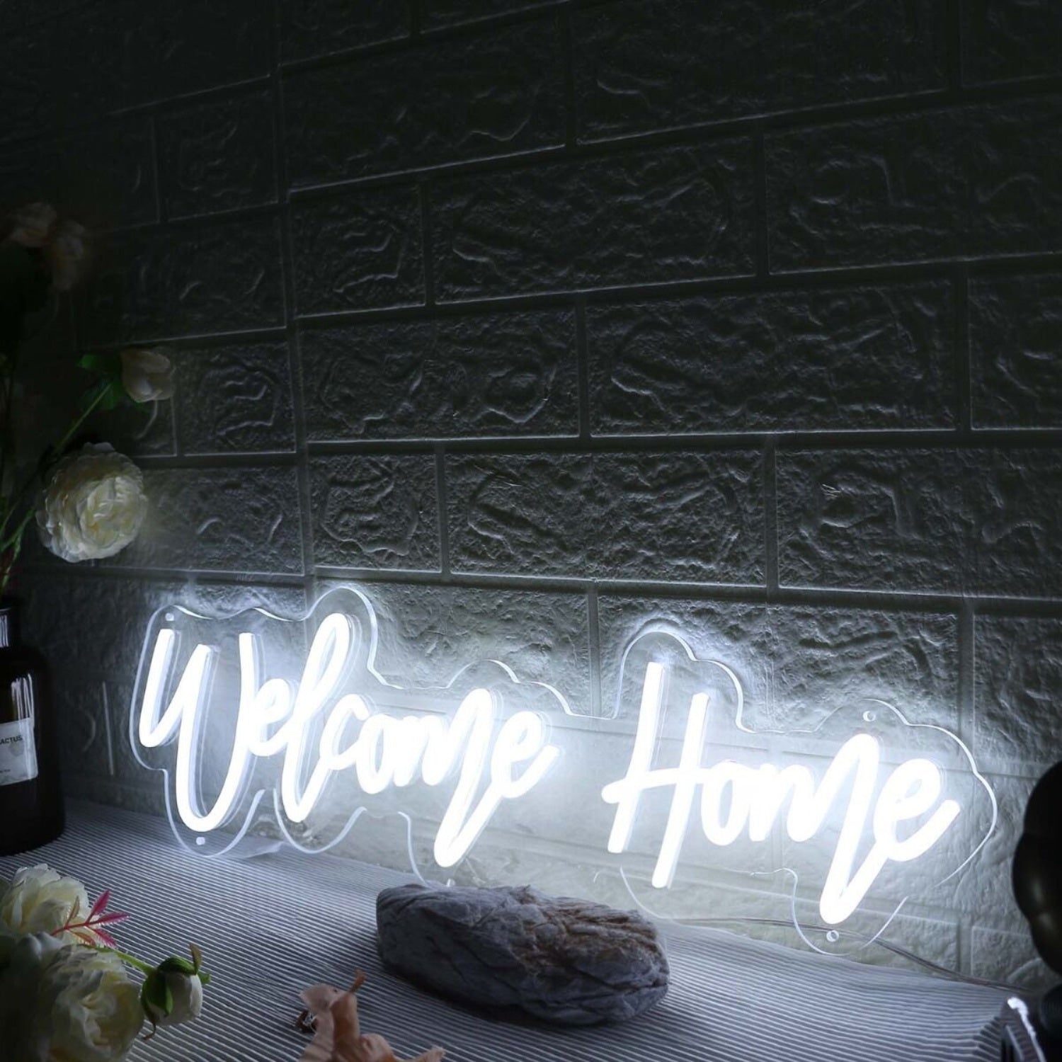 Welcome Home White Led Neon Sign Wall Art - Shineneon