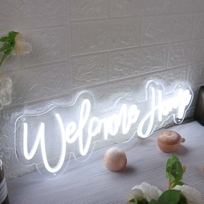 Welcome Home White Led Neon Sign Wall Art - Shineneon
