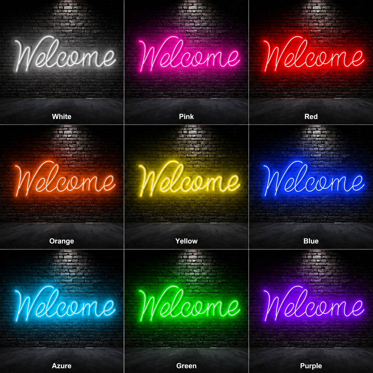 Welcome LED Neon Sign Home Decor - 05 Color Grid