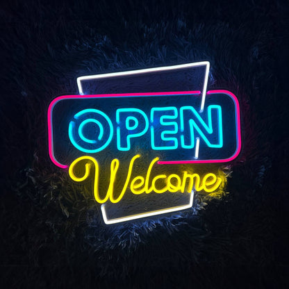 Welcome Open Led Sign Open Led Sign Wall Decor