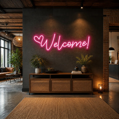 Welcome Room Decor LED Neon Sign real lifestyle scene