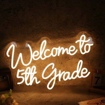 Welcome To 5th Grade Yellow Led Neon Sign - Shineneon