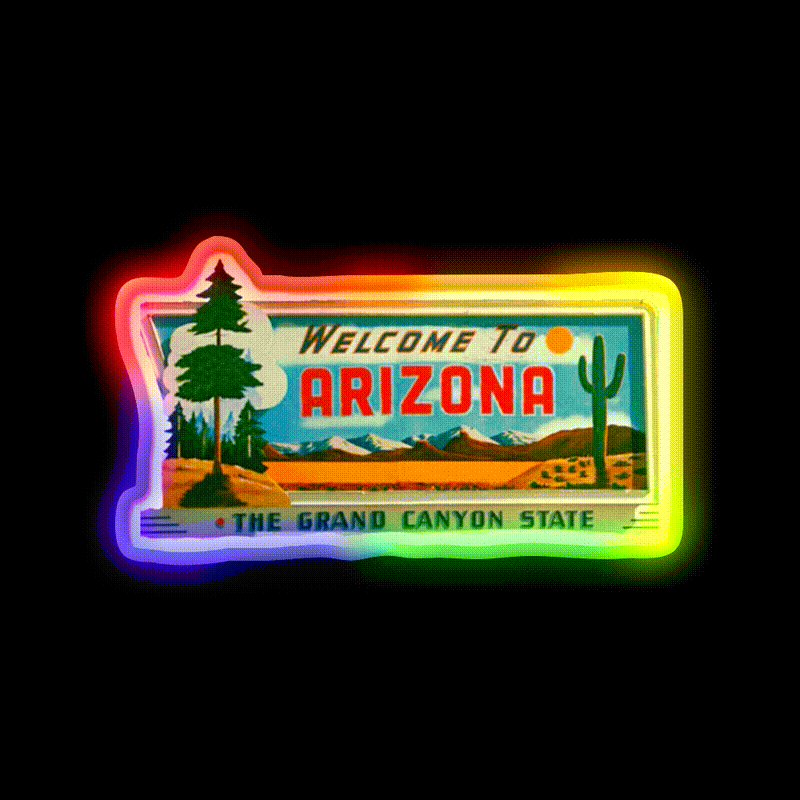 Welcome To Arizona Welcome Led Neon Sign Open Sign Home Art Rgb Color - LED neon sign close-up detail