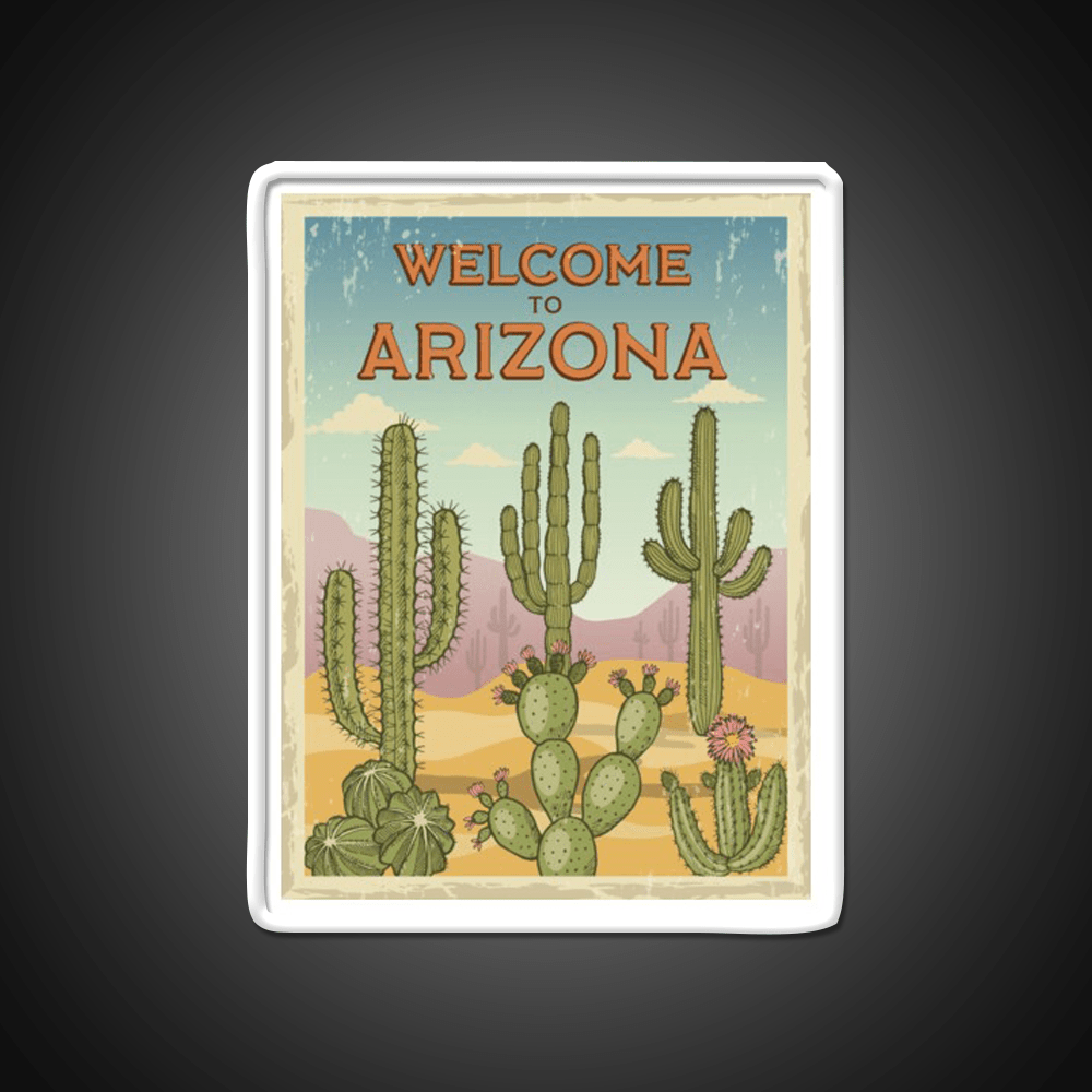 Welcome To Arizona Welcome Led Neon Sign Open Sign Wall Art Rgb Color - Shineneon