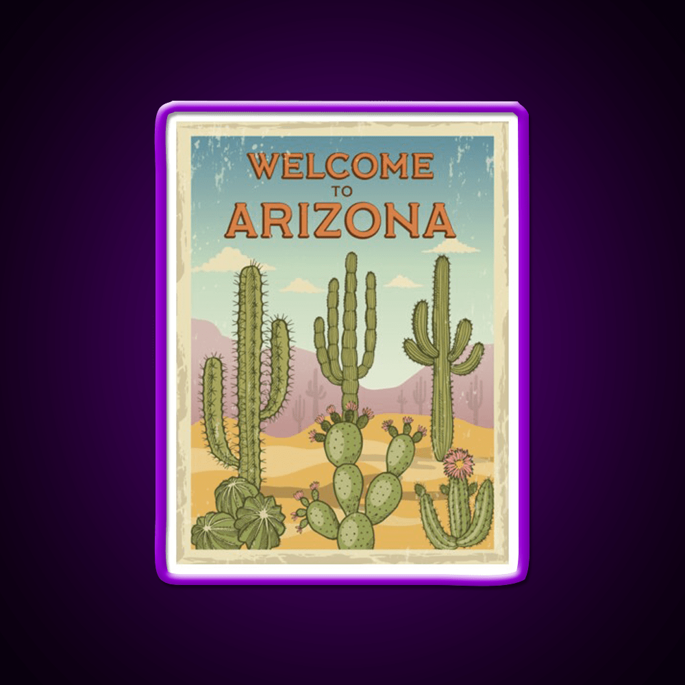 Welcome To Arizona Welcome Led Neon Sign Open Sign Wall Art Rgb Color - Shineneon