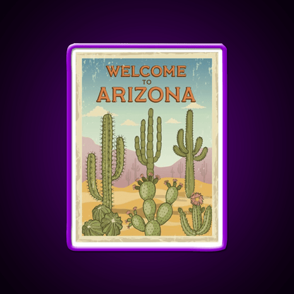 Welcome To Arizona Welcome Led Neon Sign Open Sign Wall Art Rgb Color - Shineneon