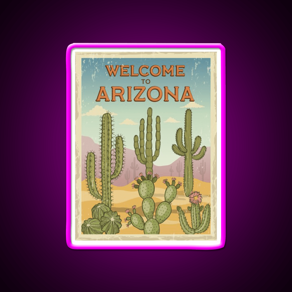 Welcome To Arizona Welcome Led Neon Sign Open Sign Wall Art Rgb Color - Shineneon