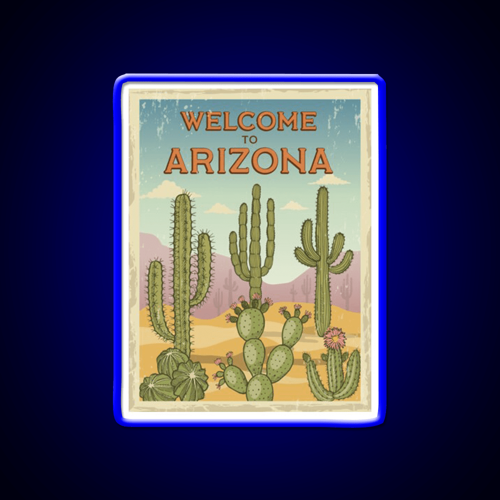 Welcome To Arizona Welcome Led Neon Sign Open Sign Wall Art Rgb Color - Shineneon