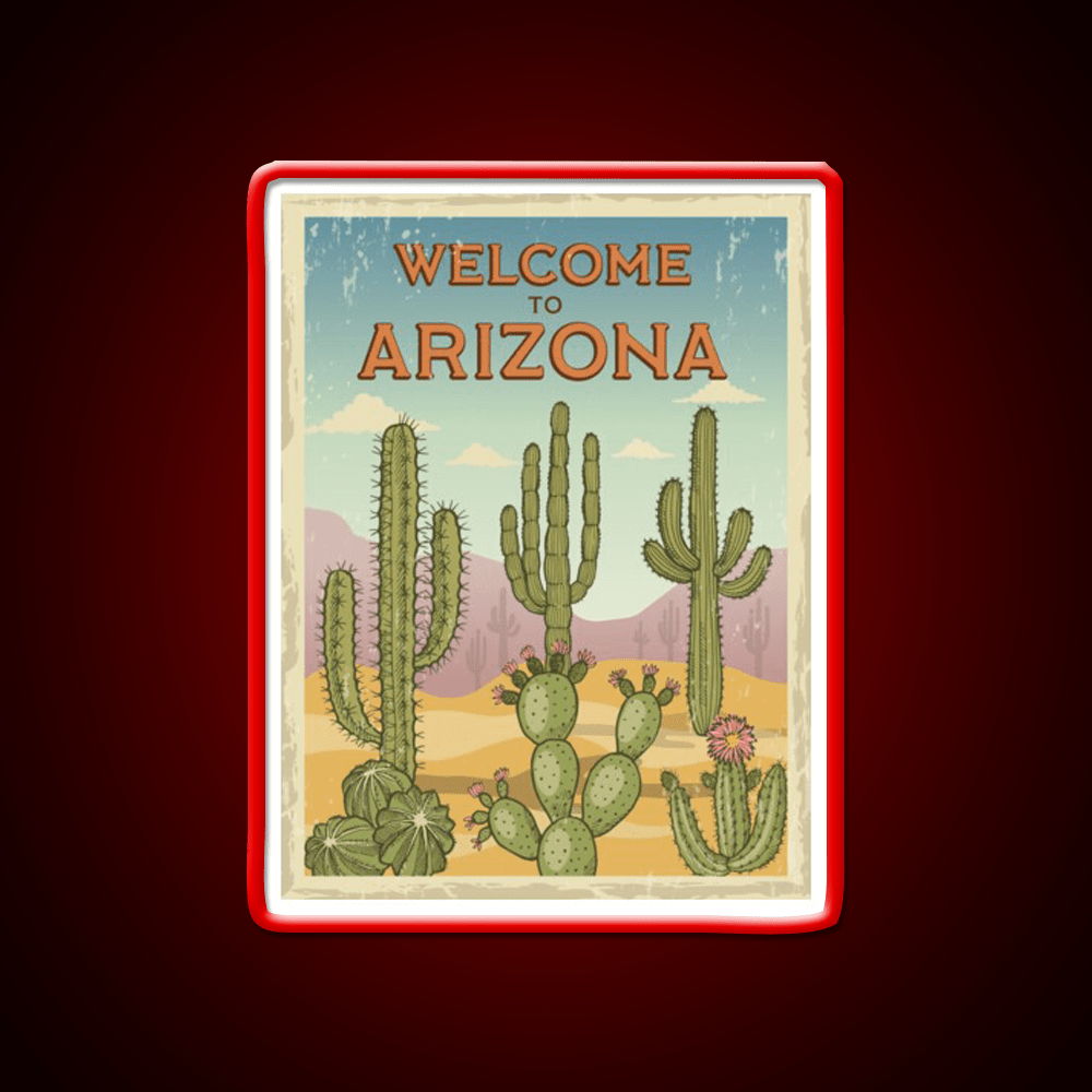 Welcome To Arizona Welcome Led Neon Sign Open Sign Wall Art Rgb Color - Shineneon