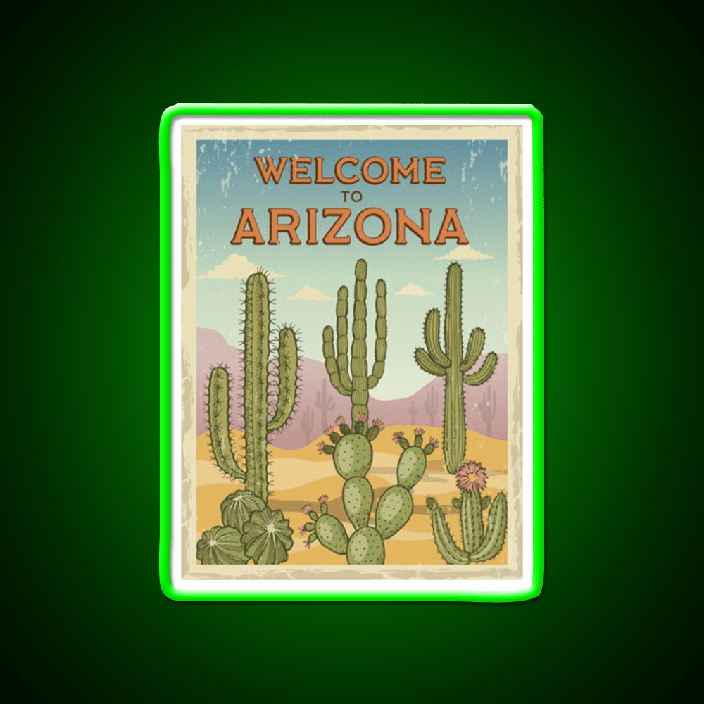 Welcome To Arizona Welcome Led Neon Sign Open Sign Wall Art Rgb Color - Shineneon