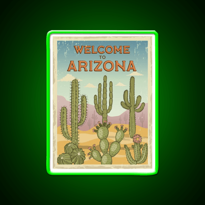 Welcome To Arizona Welcome Led Neon Sign Open Sign Wall Art Rgb Color - Shineneon