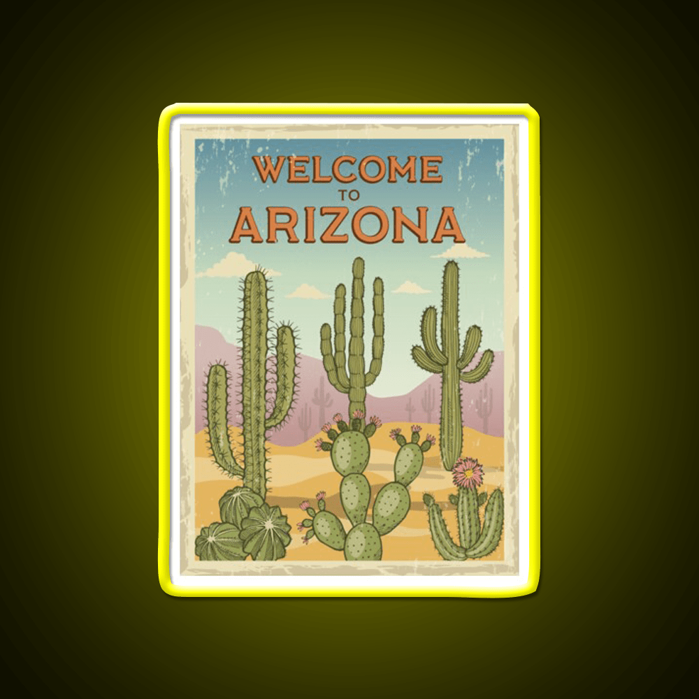 Welcome To Arizona Welcome Led Neon Sign Open Sign Wall Art Rgb Color - Shineneon