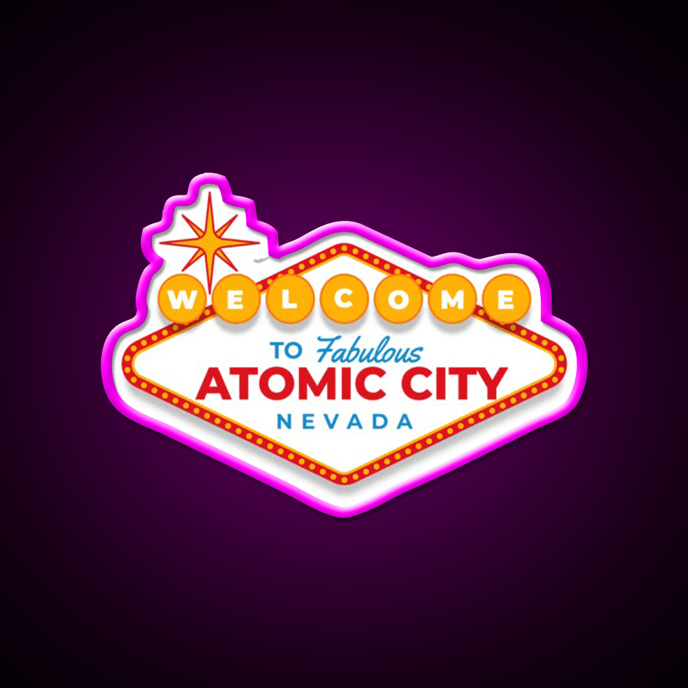 Welcome To Atomic City Welcome Led Neon Sign Open Sign Rgb Color - Shineneon